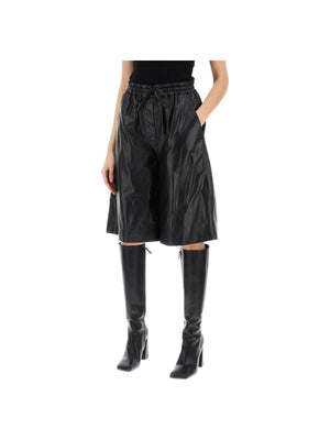 Black Nappa Leather Drawstring Shorts JIL SANDER JOHN JULIA.