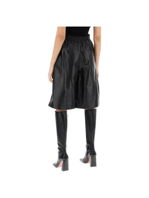 Black Nappa Leather Drawstring Shorts JIL SANDER JOHN JULIA.