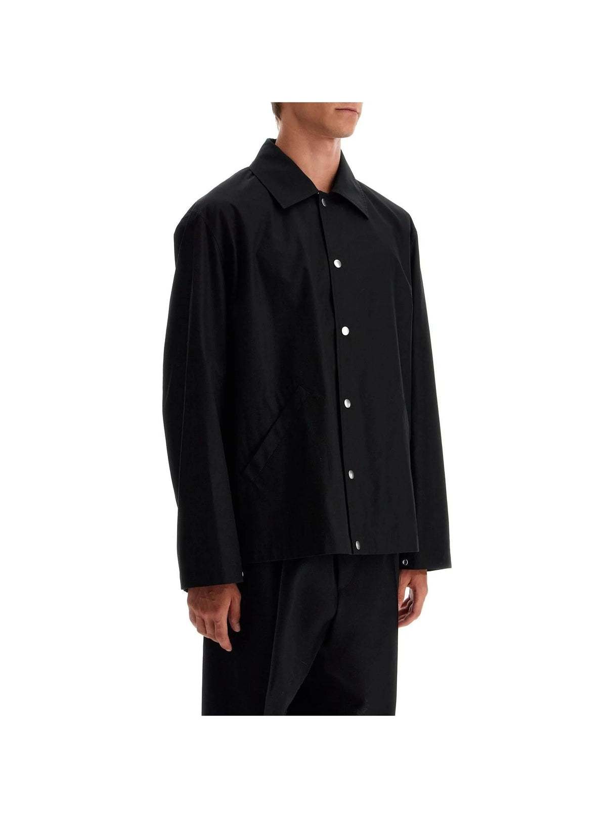 JIL SANDER-Cotton Logo Overshirt With -JOHN JULIA.