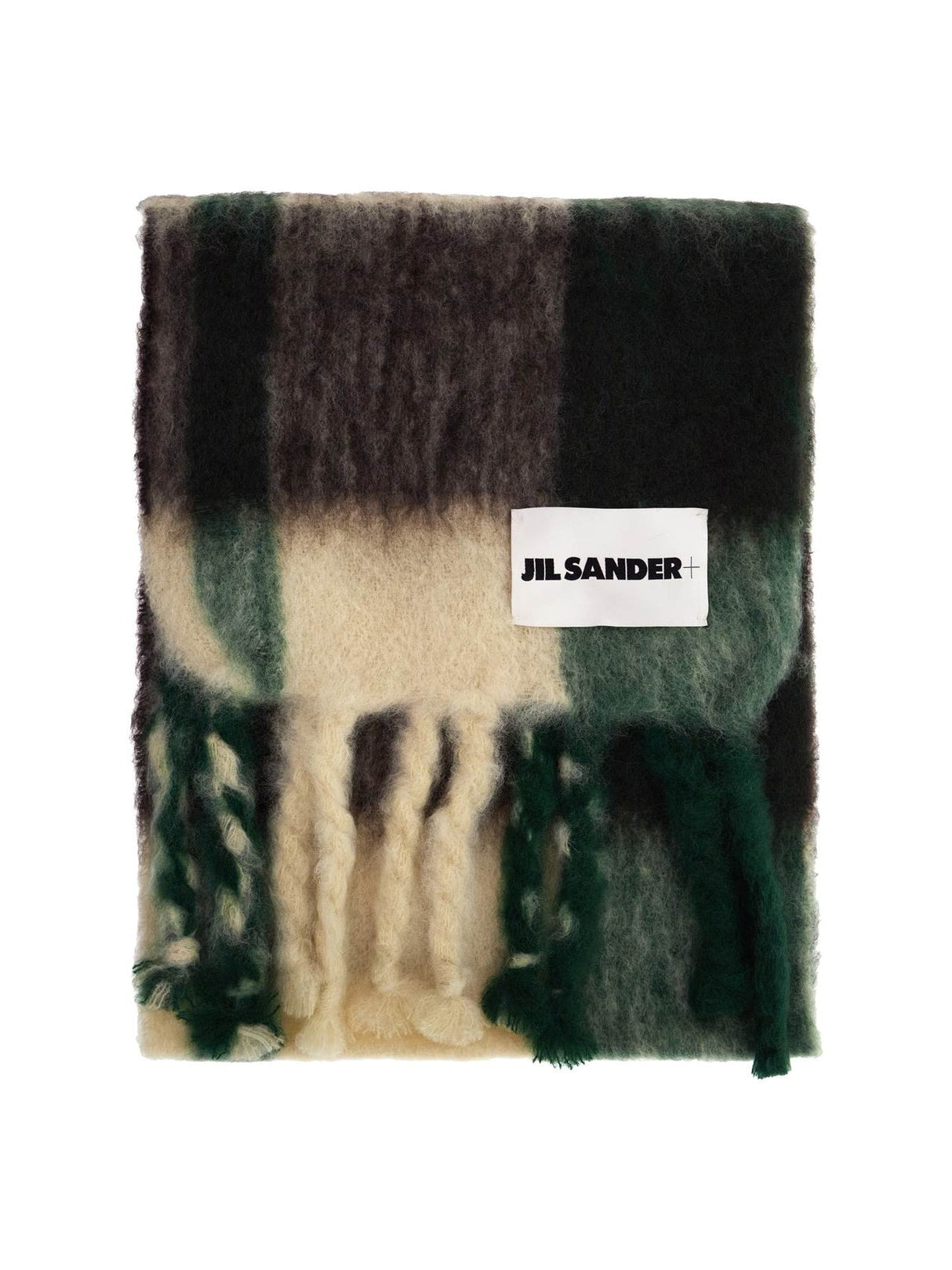 Plaid Mohair Scarf In