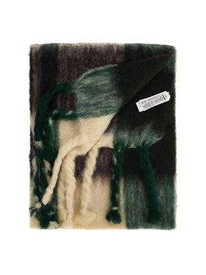 Plaid Mohair Scarf In