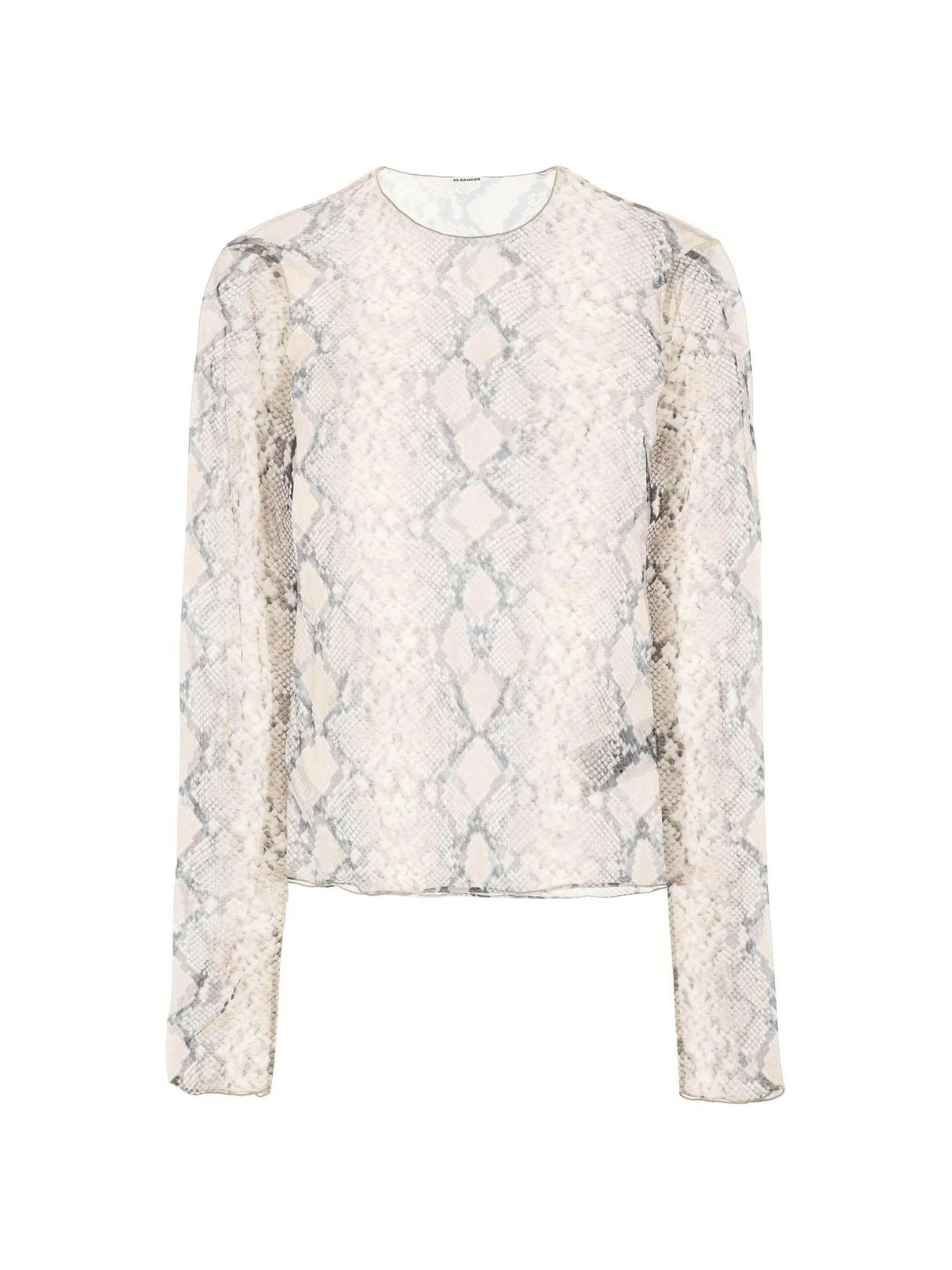 Python Print Long-Sleeved Semi-Transparent Silk Shirt JIL SANDER JOHN JULIA.