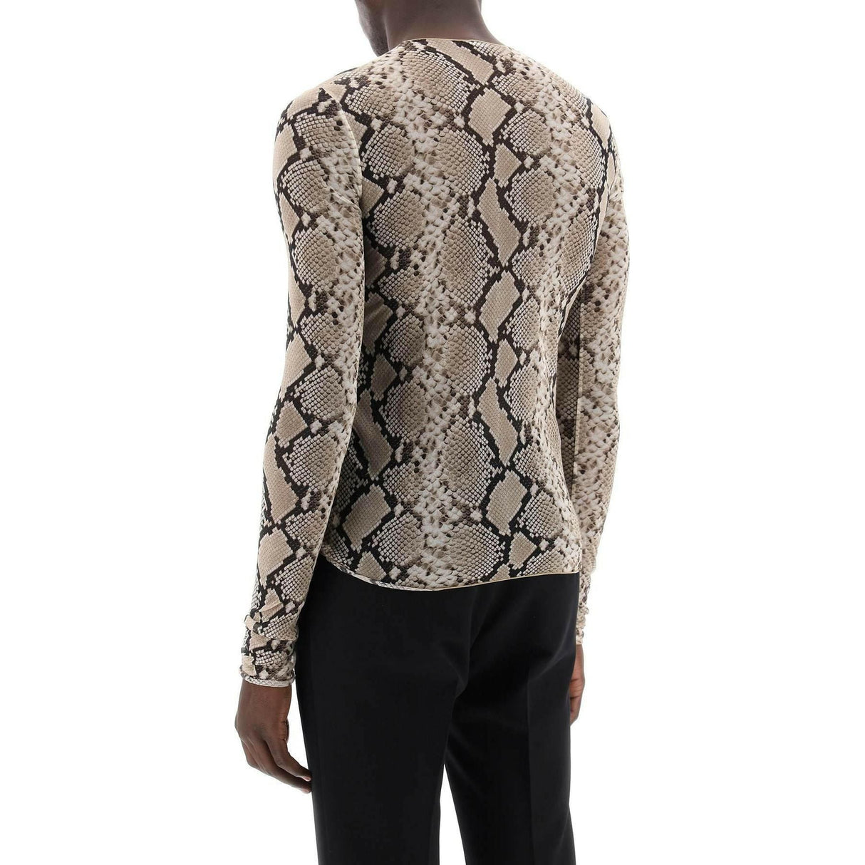 Python Print Long-Sleeved Semi-Transparent Silk Shirt JIL SANDER JOHN JULIA.