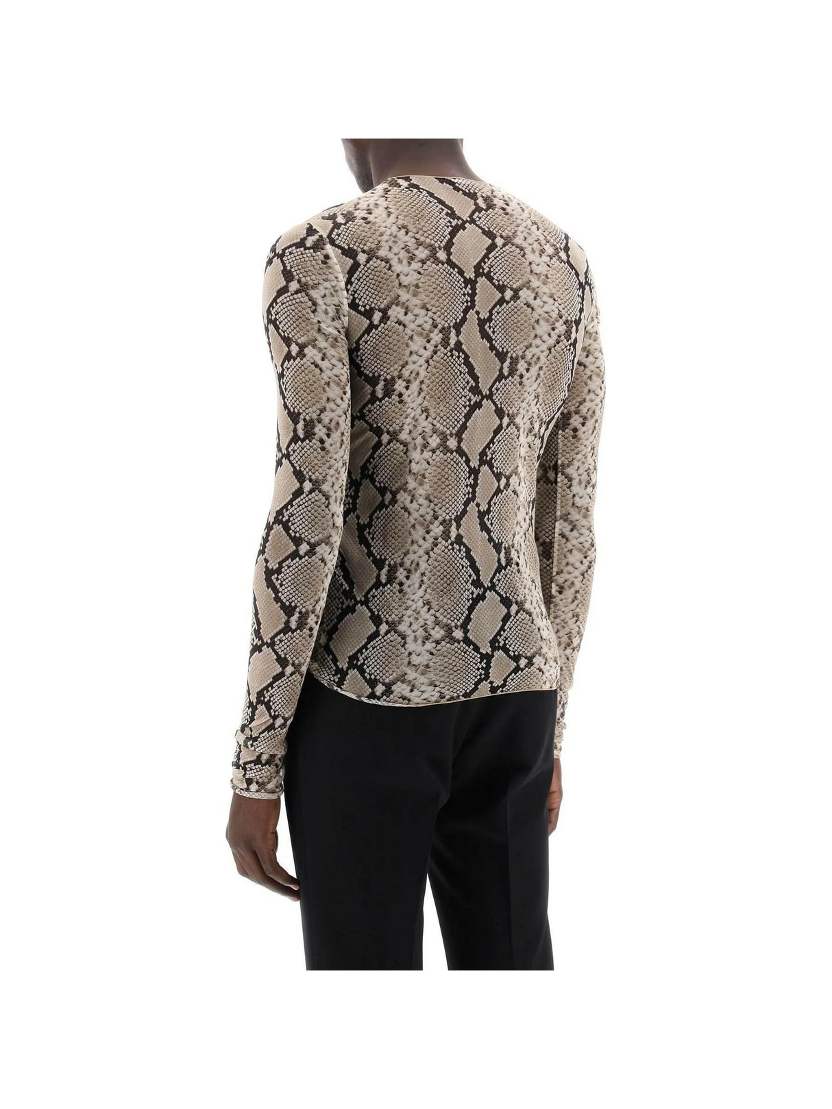 Python Print Long-Sleeved Semi-Transparent Silk Shirt JIL SANDER JOHN JULIA.