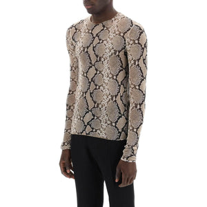 Python Print Long-Sleeved Semi-Transparent Silk Shirt JIL SANDER JOHN JULIA.