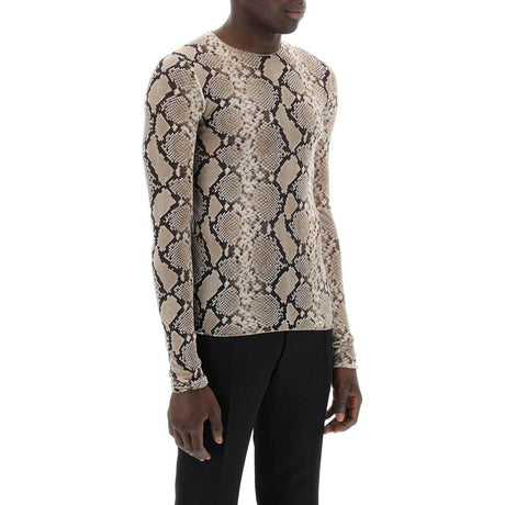 Python Print Long-Sleeved Semi-Transparent Silk Shirt JIL SANDER JOHN JULIA.