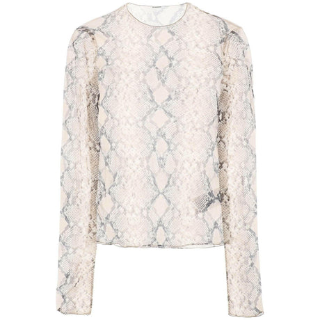 Python Print Long-Sleeved Semi-Transparent Silk Shirt JIL SANDER JOHN JULIA.