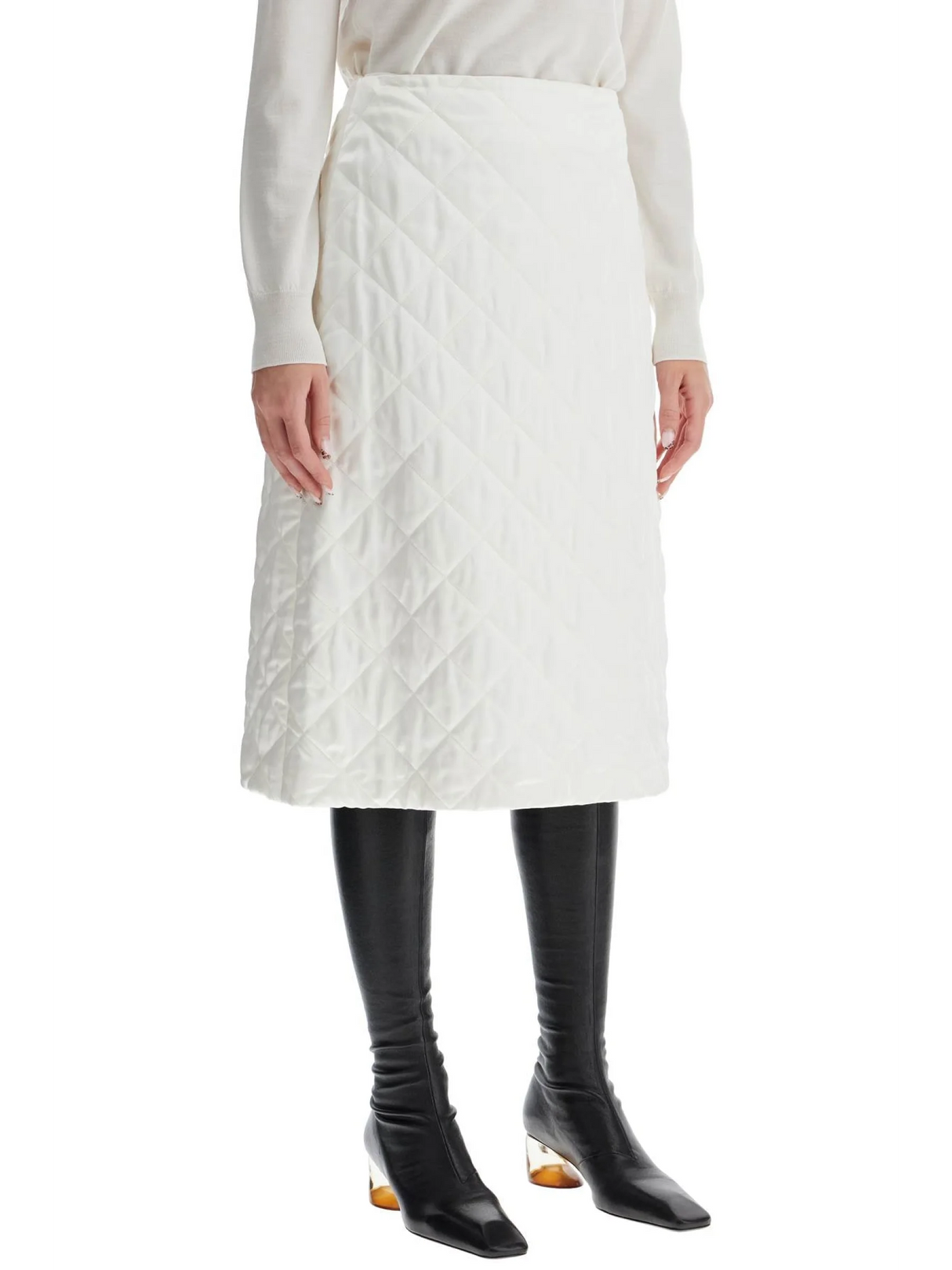 Quilted Textured Midi Skirt-Jil Sander-JOHN JULIA