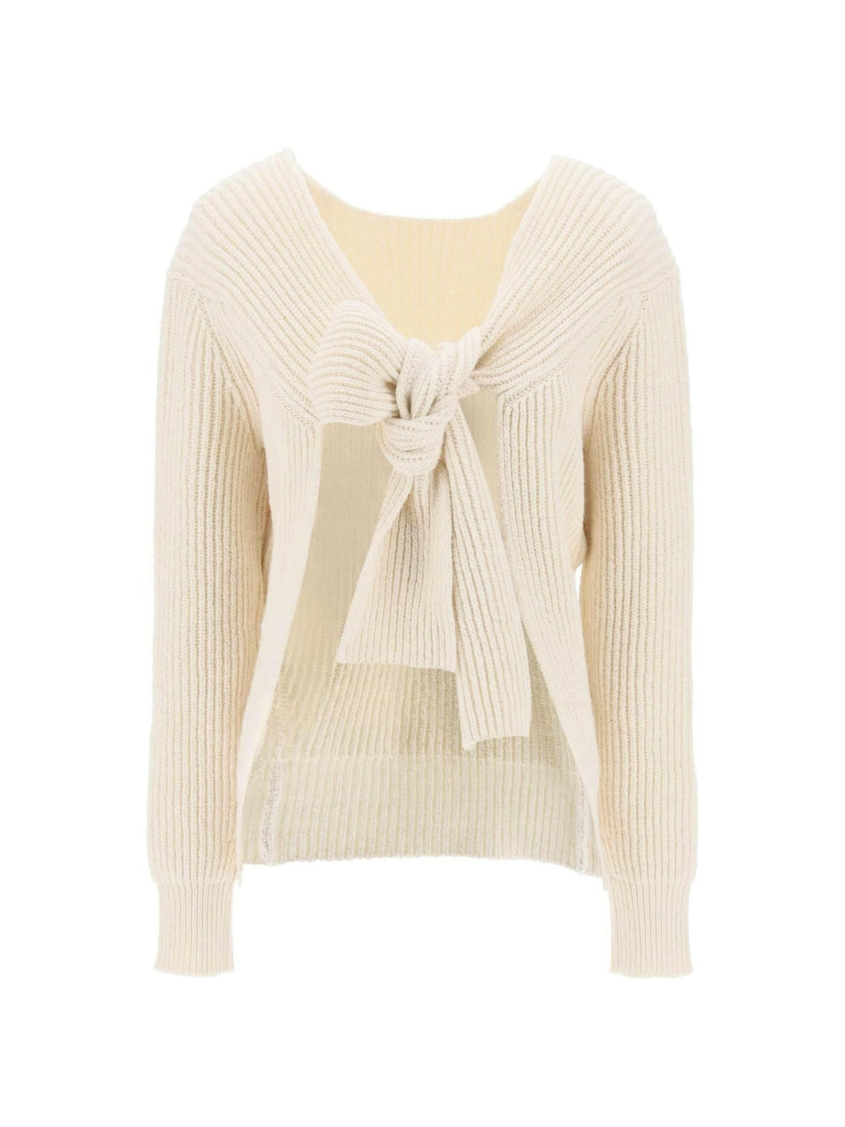 Ribbed Front-Tie Sweater JIL SANDER JOHN JULIA.