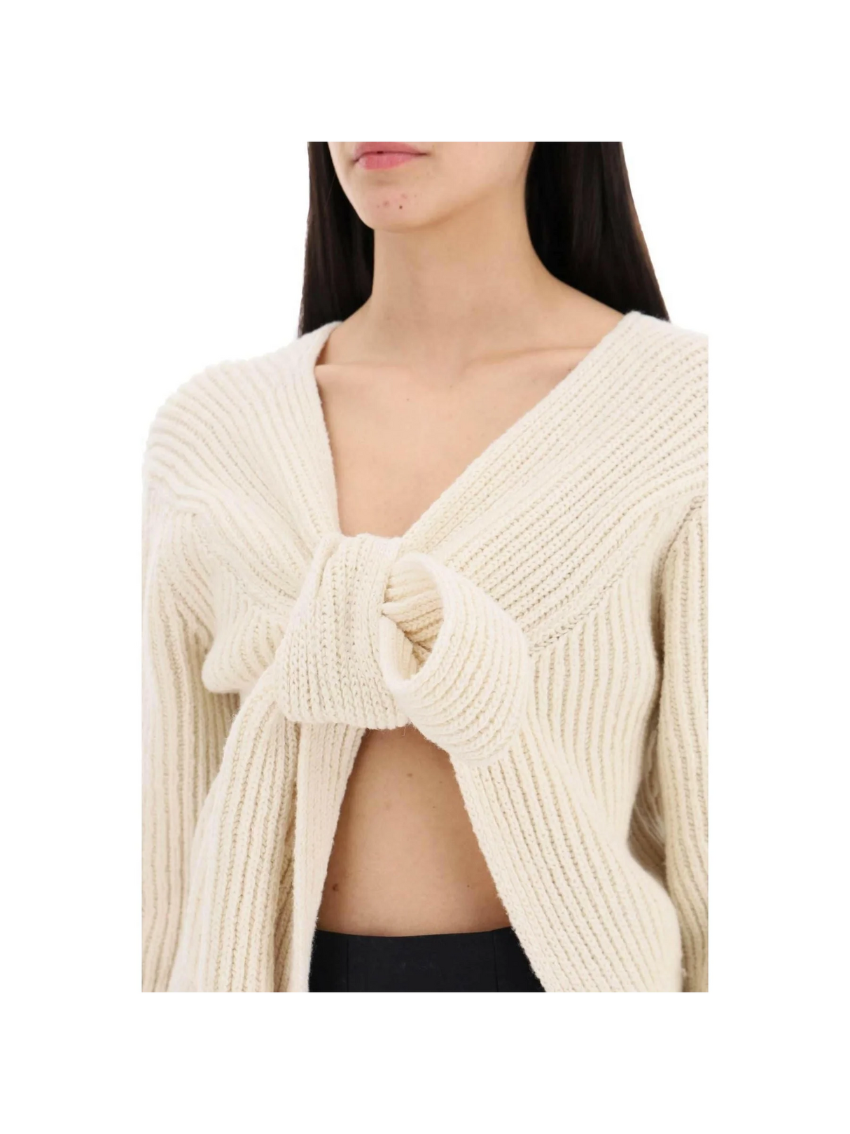 Ribbed Front-Tie Sweater JIL SANDER JOHN JULIA.