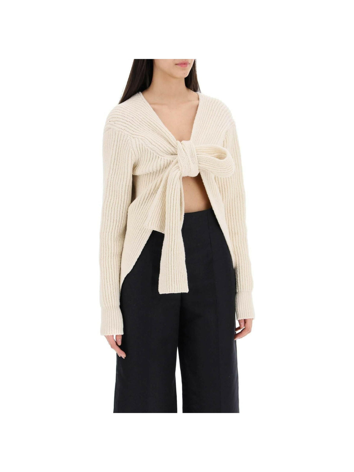 Ribbed Front-Tie Sweater JIL SANDER JOHN JULIA.