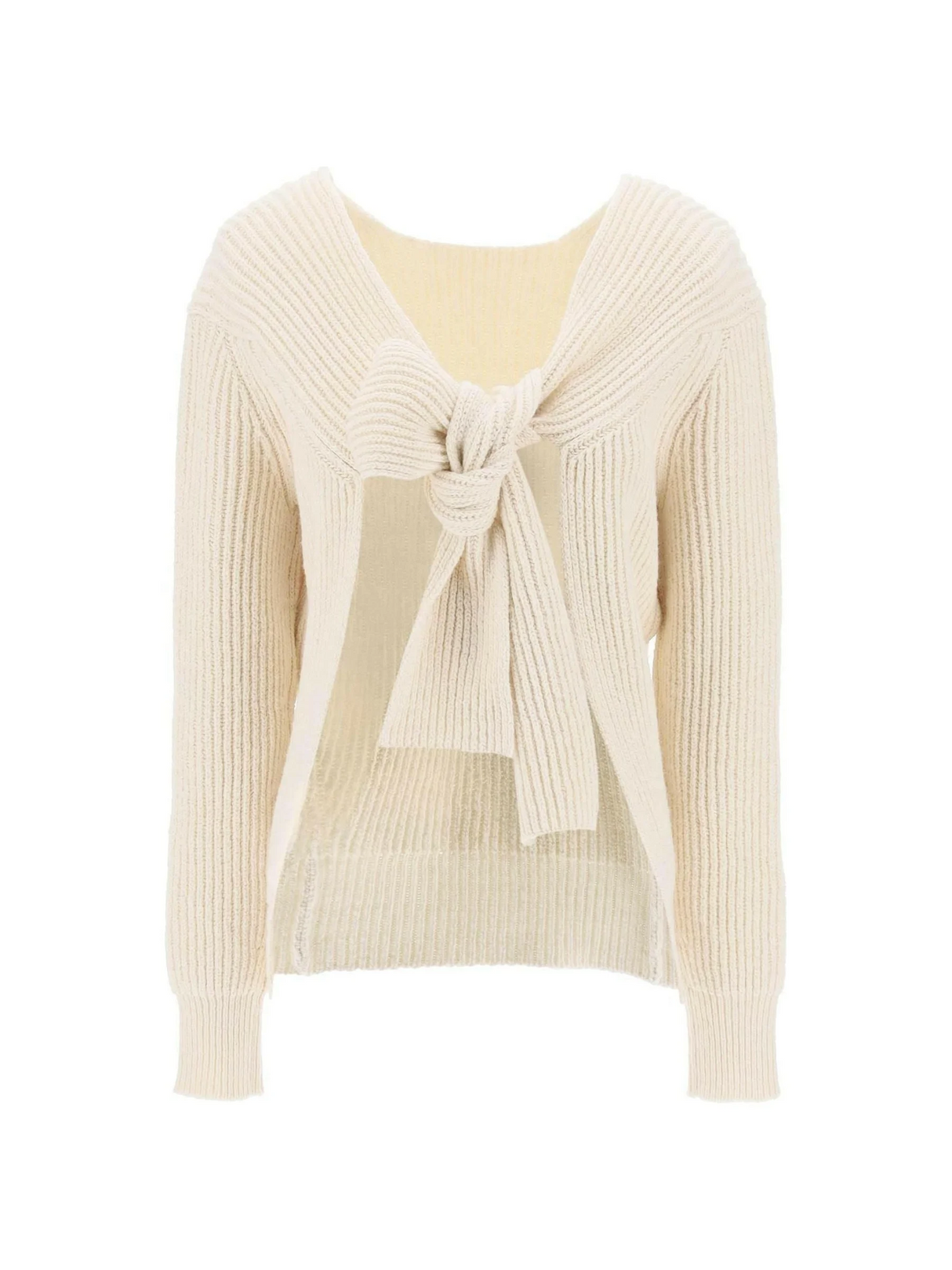 Ribbed Front-Tie Sweater JIL SANDER JOHN JULIA.