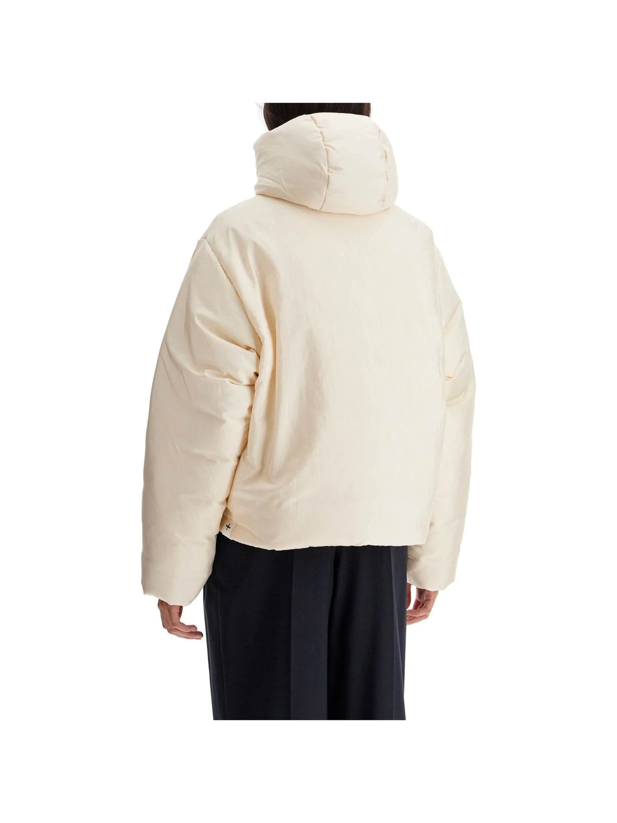 Short Down Jacket in Silk Blend - Women > Clothing > Outerwear > Puffer jackets