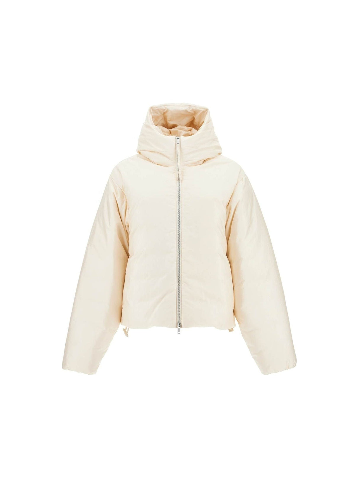 Short Down Jacket in Silk Blend