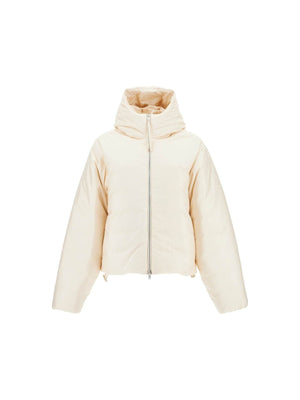 Short Down Jacket in Silk Blend