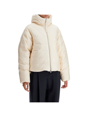 Short Down Jacket in Silk Blend