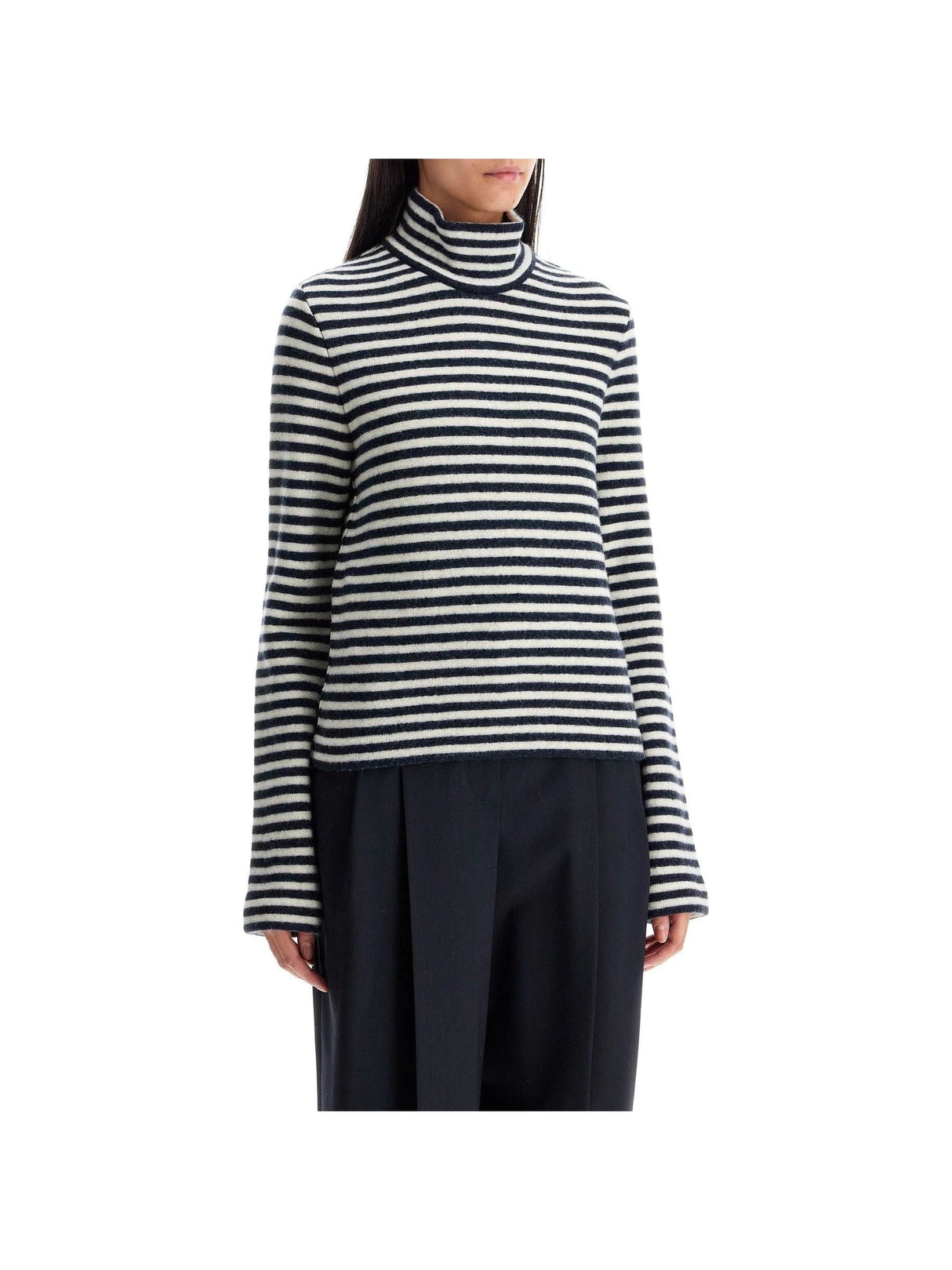 Striped Boiled Wool Sweater - Women > Clothing > Knitwear > Sweaters