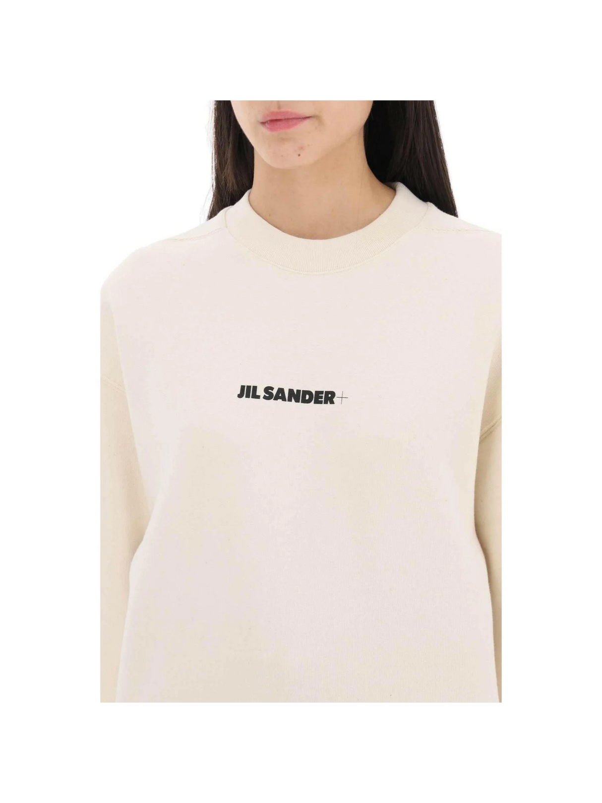 Crew Neck Sweatshirt With Logo Print JIL SANDER JOHN JULIA.