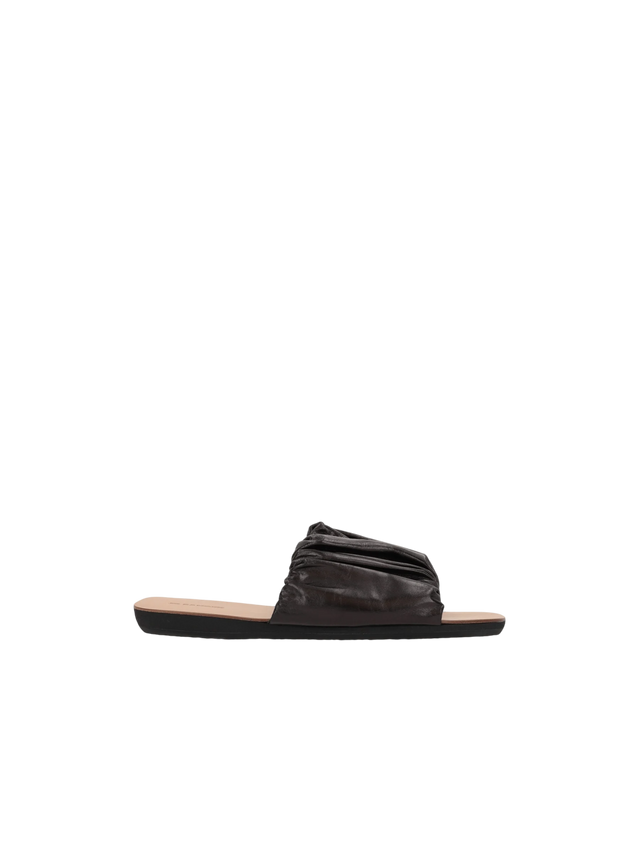 Tripon Gathered Leather Sandals-Jil Sander-JOHN JULIA