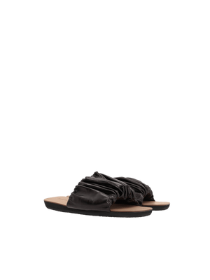 JIL SANDER-Tripon Gathered Leather Slide Sandals-JOHN JULIA