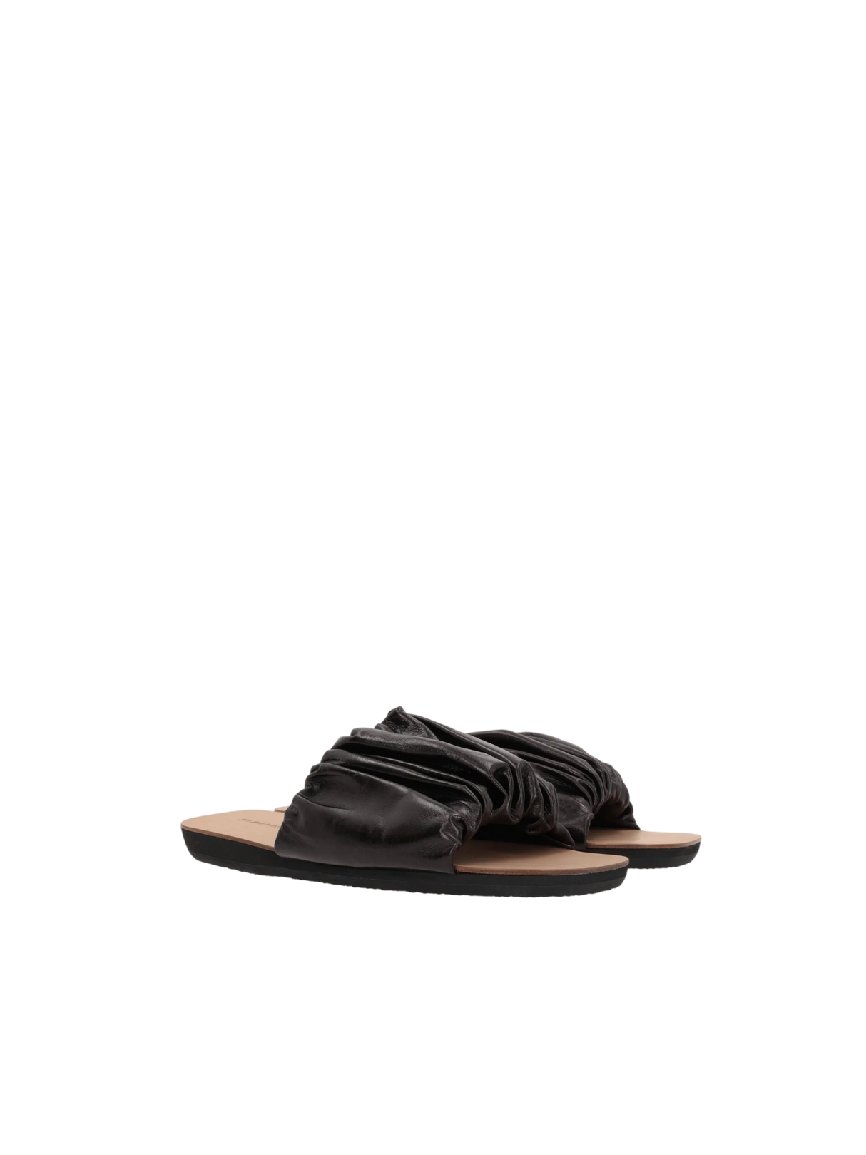 Tripon Gathered Leather Sandals-Jil Sander-JOHN JULIA