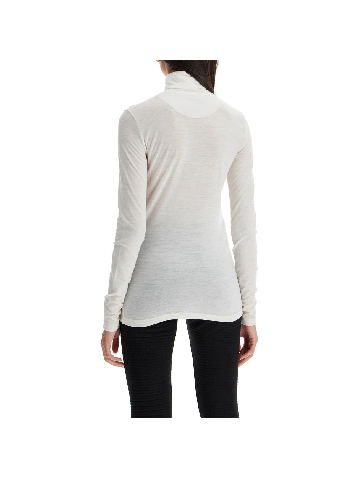 Wool Blend Long-Sleeved T-Shirt Zipper - Woman > Clothing > Tops and Sweatshirts > T-shirts and Polo shirts