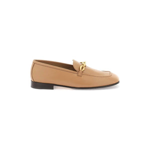 Biscuit Brown 'Tilda' Leather Loafers JIMMY CHOO JOHN JULIA.