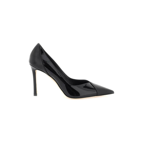 Black Cass 95 Pointed Toe Leather Pumps JIMMY CHOO JOHN JULIA.