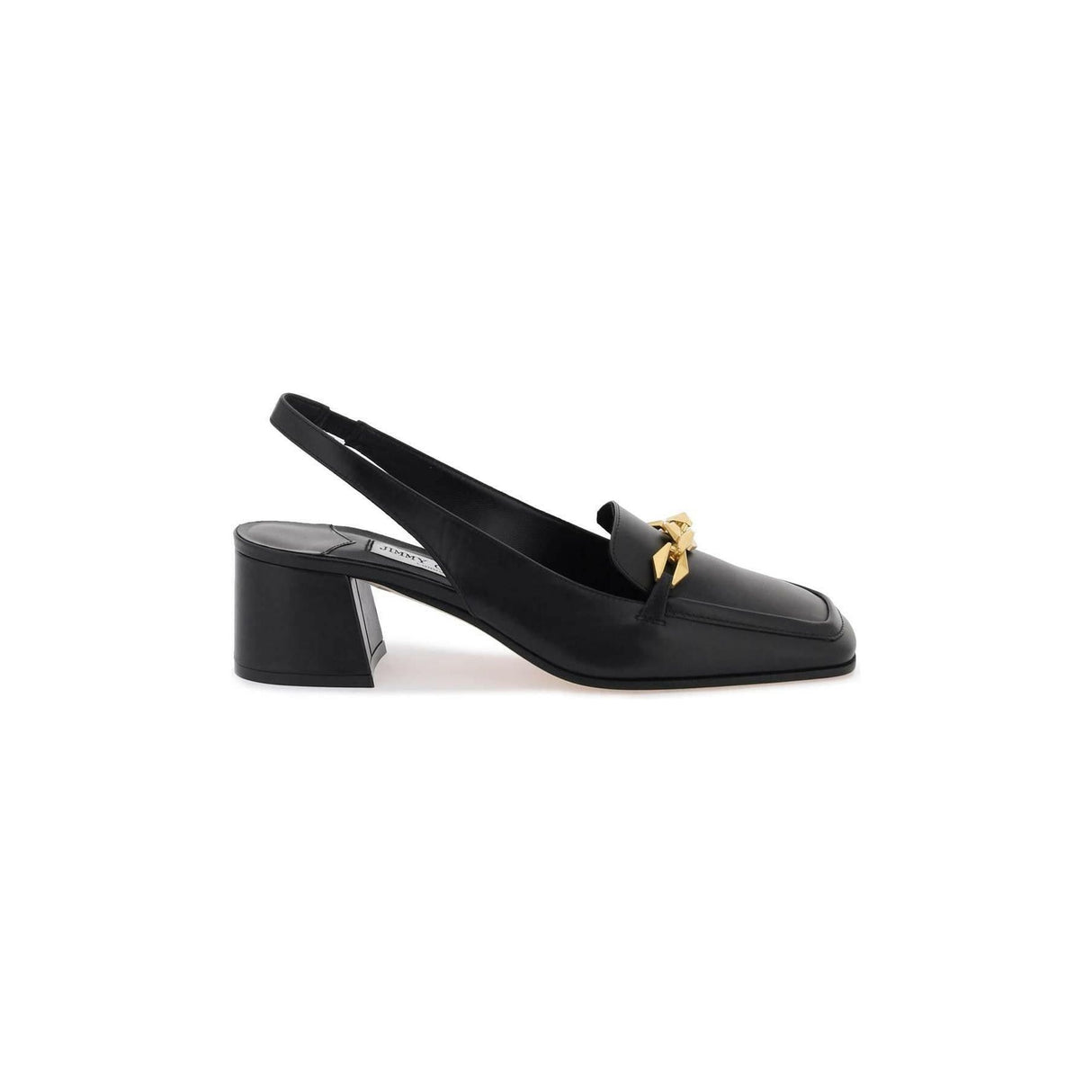 Black Diamond Tilda 45 Smooth Leather Slingback Pumps JIMMY CHOO JOHN JULIA.