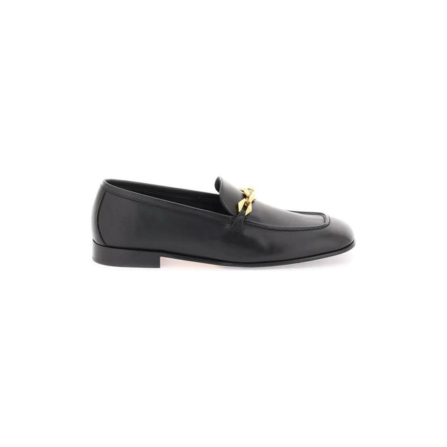 Black 'Tilda' Leather Loafers JIMMY CHOO JOHN JULIA.