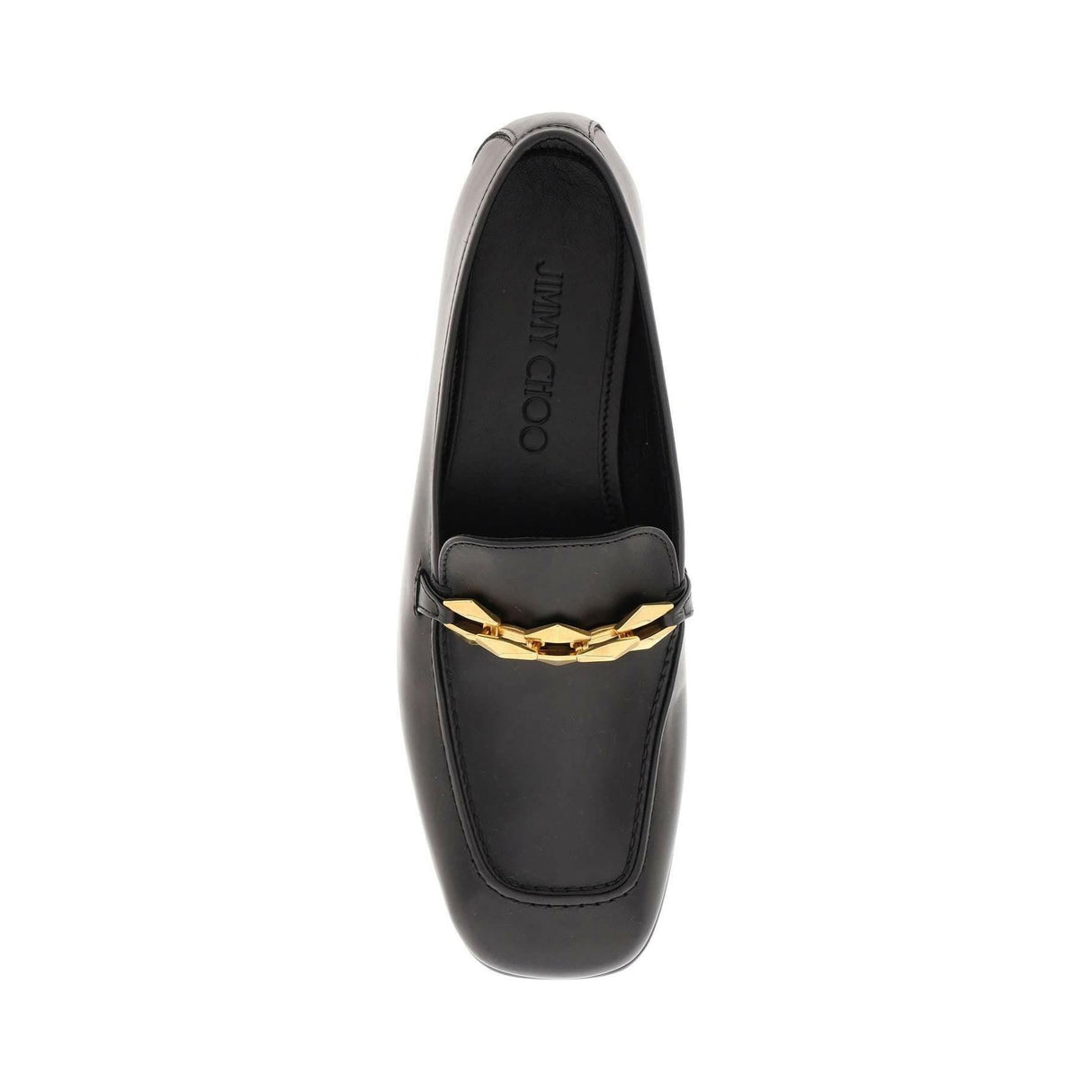 Black 'Tilda' Leather Loafers JIMMY CHOO JOHN JULIA.