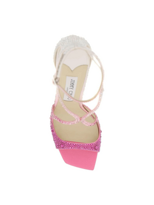 Candy Pink 'Azia 95' All-Over Crystal Sandals JIMMY CHOO JOHN JULIA.