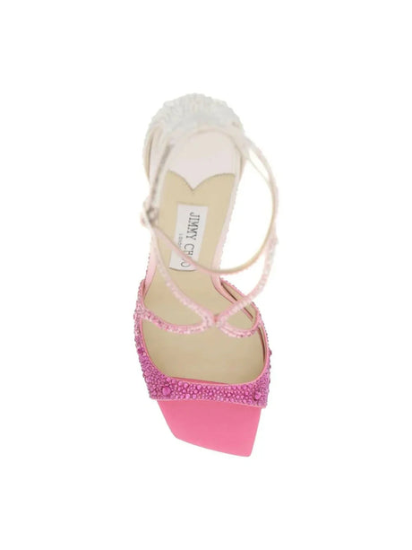 Candy Pink 'Azia 95' All-Over Crystal Sandals JIMMY CHOO JOHN JULIA.