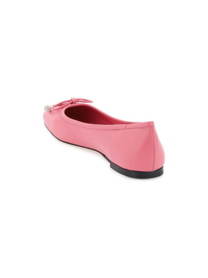 Candy Pink 'Elme' Leather Ballerina Flats JIMMY CHOO JOHN JULIA.