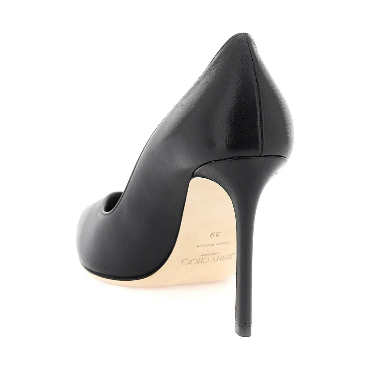 Black Cass 95 Pointed Toe Leather Pumps JIMMY CHOO JOHN JULIA.