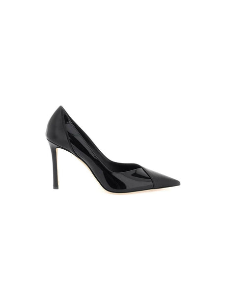 Black Cass 95 Pointed Toe Leather Pumps JIMMY CHOO JOHN JULIA.