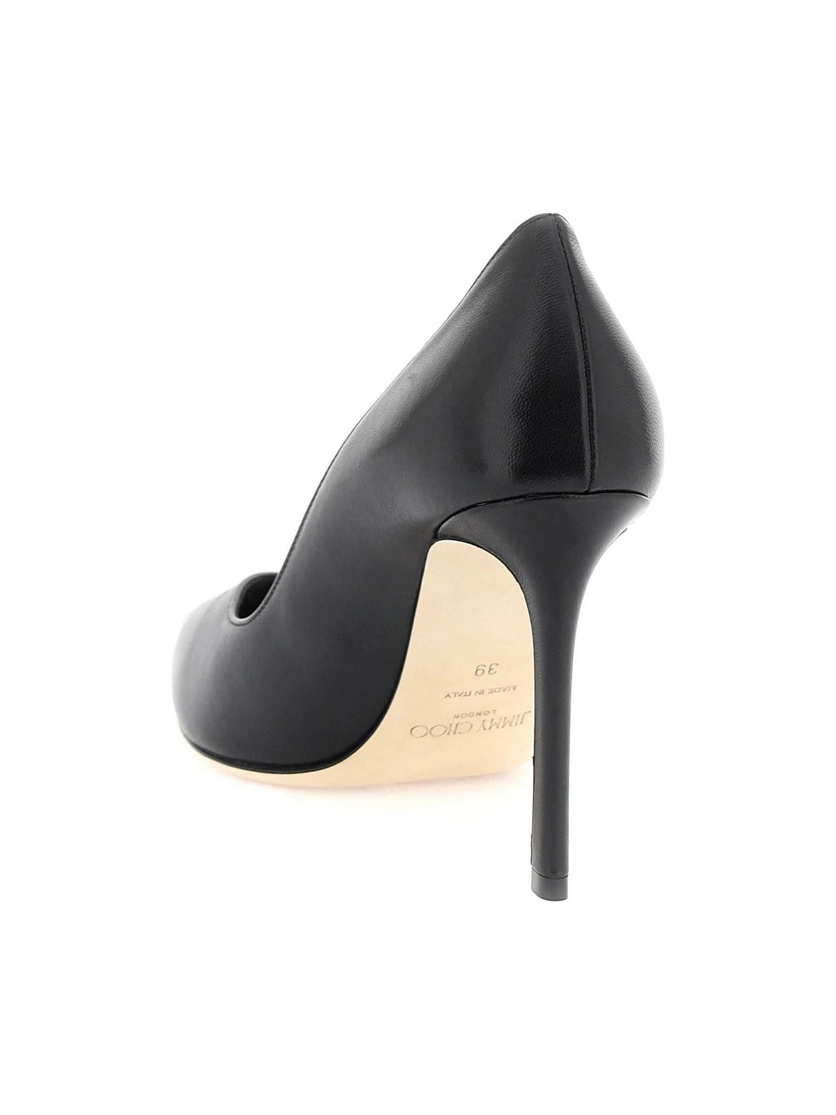 Black Cass 95 Pointed Toe Leather Pumps JIMMY CHOO JOHN JULIA.