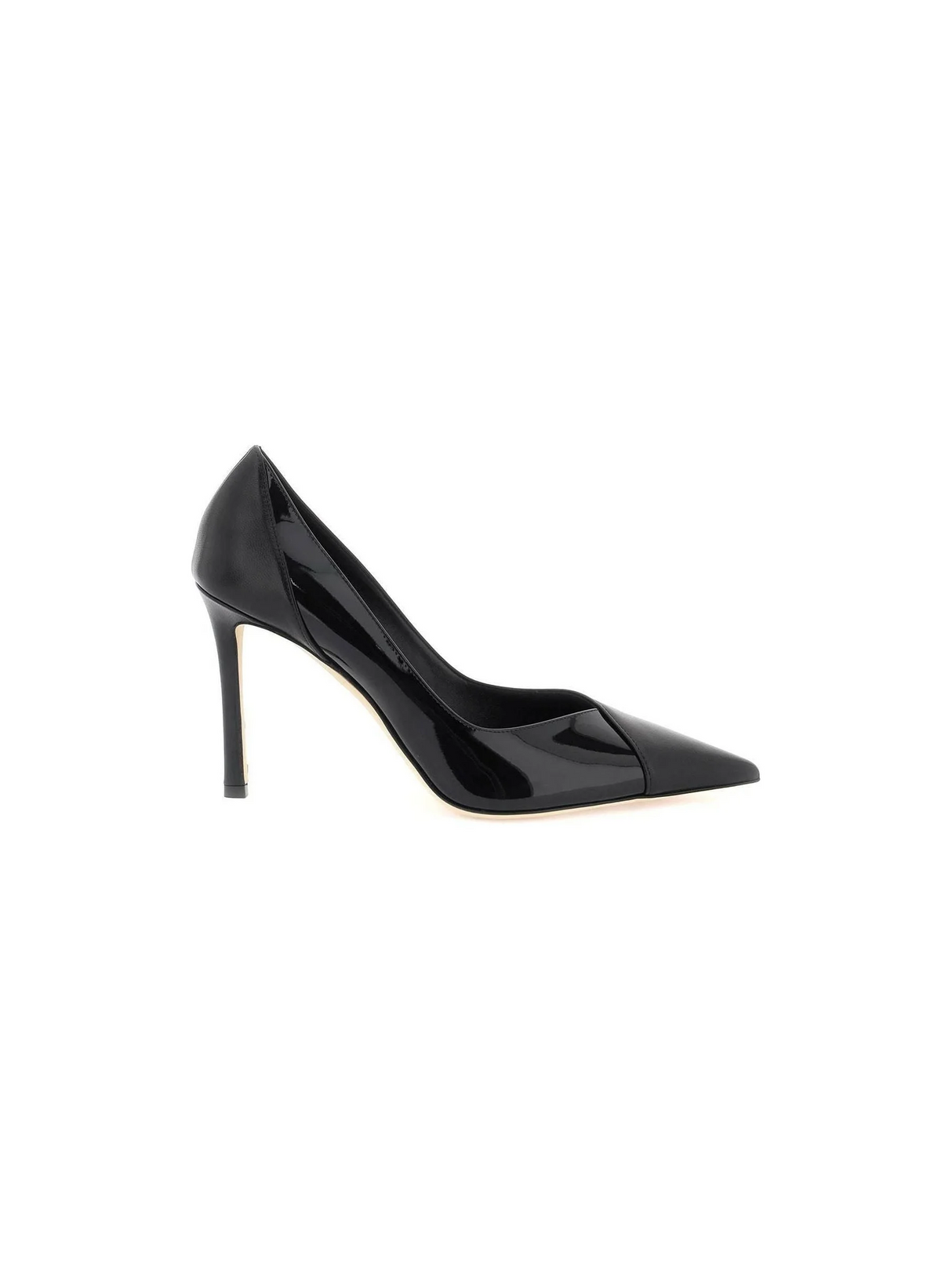 Black Cass 95 Pointed Toe Leather Pumps JIMMY CHOO JOHN JULIA.