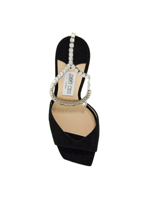 Crystal Embellished Suede Saeda 100 Sandals.