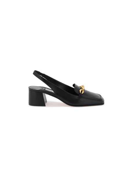 Black Diamond Tilda 45 Smooth Leather Slingback Pumps JIMMY CHOO JOHN JULIA.