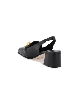 Black Diamond Tilda 45 Smooth Leather Slingback Pumps JIMMY CHOO JOHN JULIA.