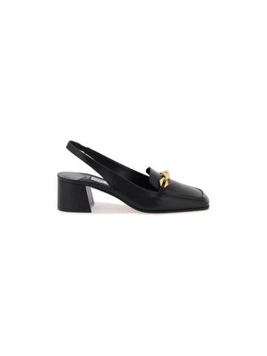 Black Diamond Tilda 45 Smooth Leather Slingback Pumps JIMMY CHOO JOHN JULIA.