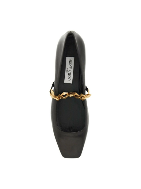 Diamond Tilda Chain Nappa Leather Ballerina Flats.