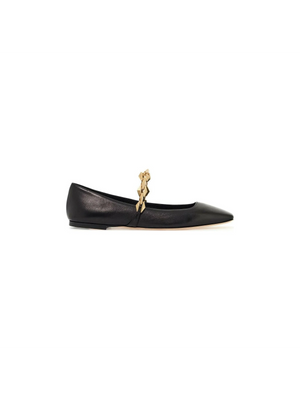 Diamond Tilda Chain Nappa Leather Ballerina Flats.