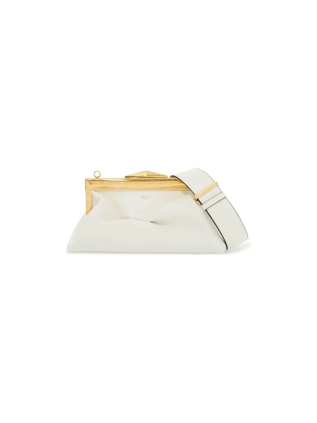 Leather Diamond Frame Clutch.