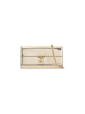 JIMMY CHOO-Metallic Avenue Wallet With Chain -JOHN JULIA.