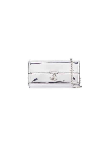 JIMMY CHOO-Metallic Avenue Wallet With Chain -JOHN JULIA.