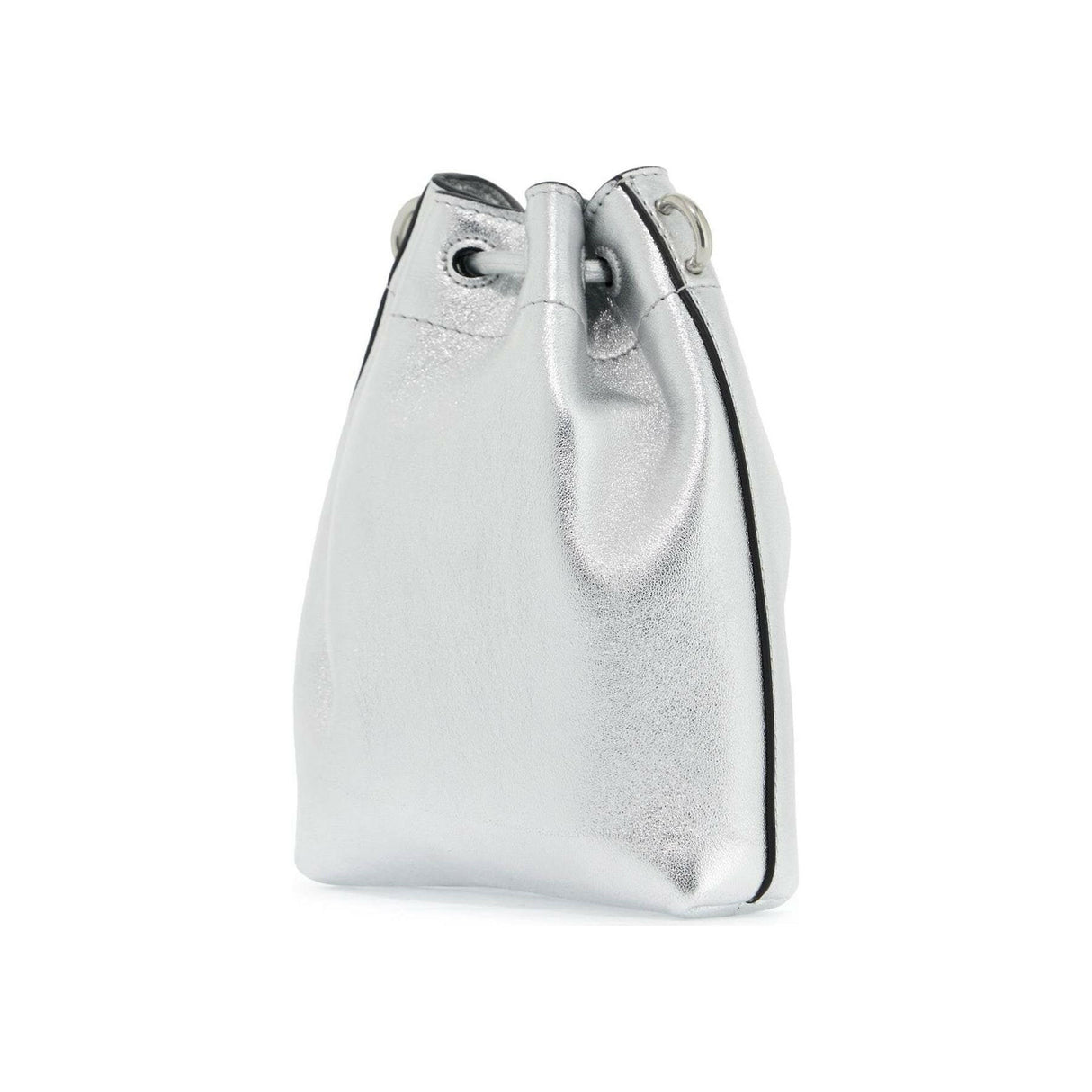 Metallic Bon Bon Mini Leather Bucket Bag.