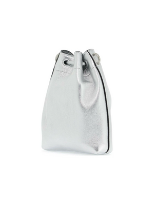 Metallic Bon Bon Mini Leather Bucket Bag.