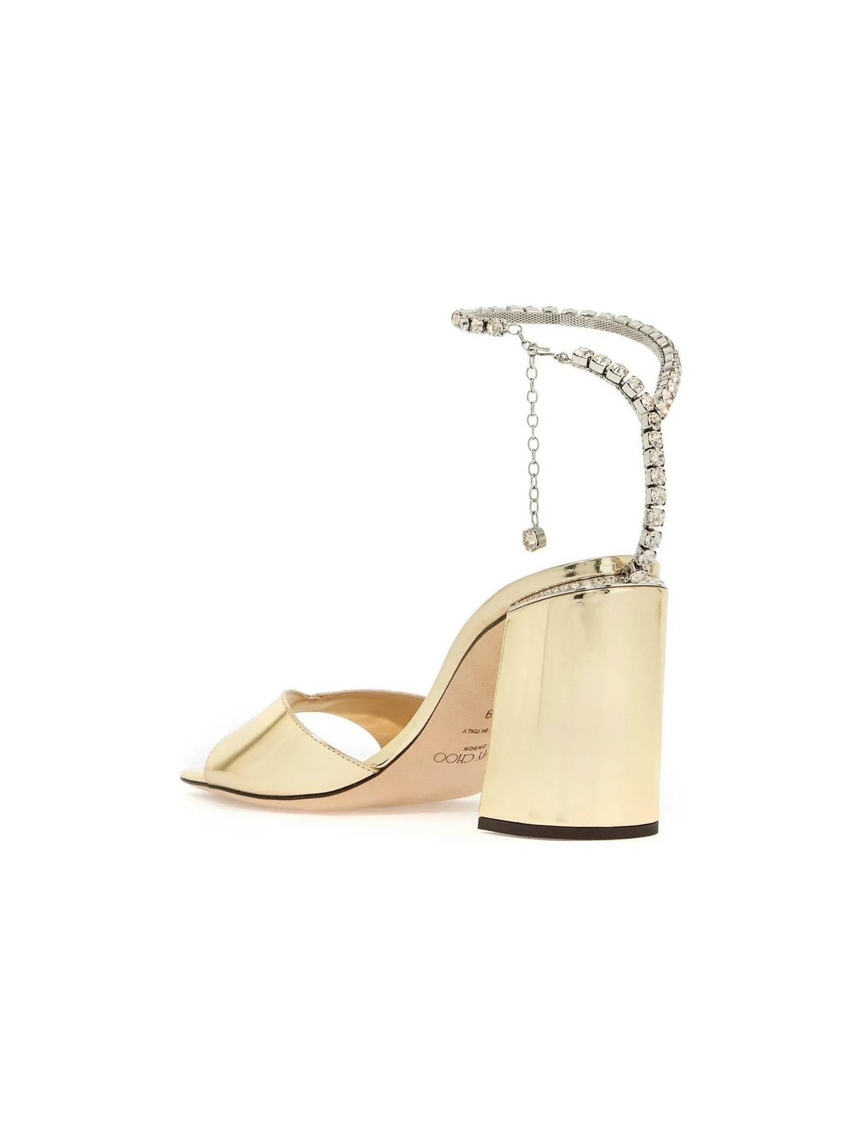 Metallic Leather Saeda 85 Block Heel Sandals.